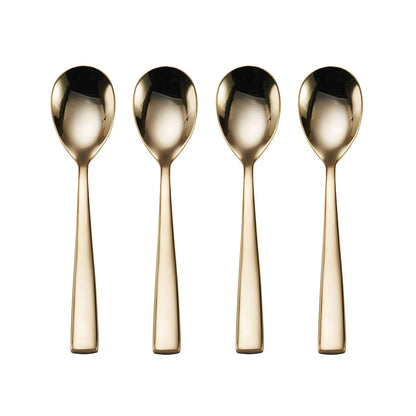 Mikasa Delano - Cubertería (20 piezas, acero inoxidable, chapado en oro)