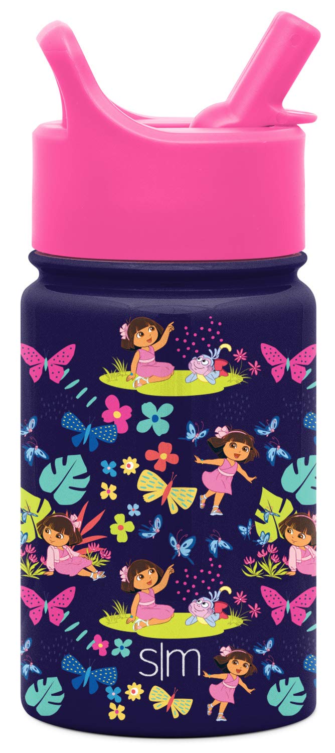 Simple Modern Kids-Incoming, 10 oz Summit con tapa de paja, Dora: Rainforest Paradise