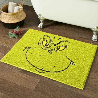 Franco Collectibles Grinch by Dr. Seuss - Alfombra de baño de poliéster Antideslizante para día Festivo y Navidad, 21 x 34 Pulgadas, (Producto con Licencia Oficial)