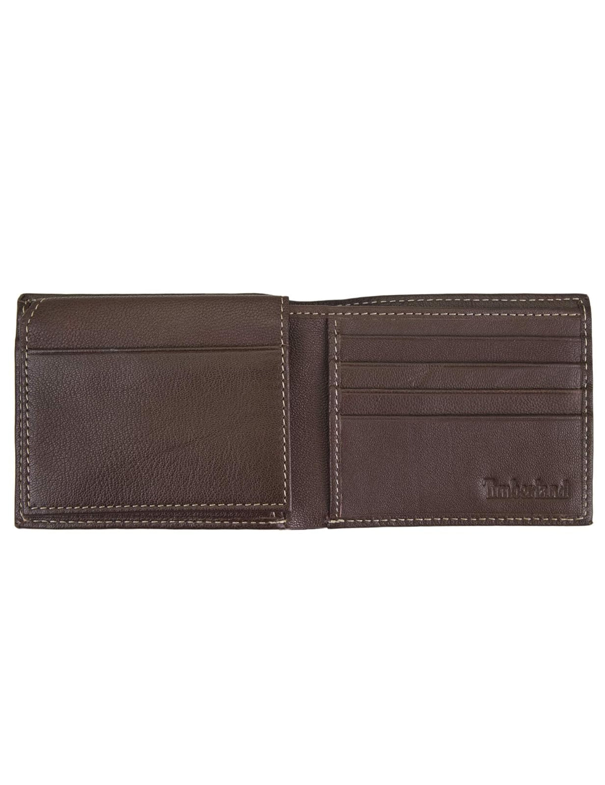 Timberland - Billetera de Cuero Genuino para Hombre - Elegantemente Sofisticado - Negro - Delgado - 7 Compartimentos - 4 Ranuras para Tarjetas - Ventana de Identificación - Sin Cierre