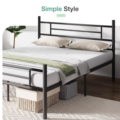 Novilla Marco de Cama de 14 Pulgadas de Metal Plataforma de Metal, Bajo la Cama de Almacenamiento de Listones de Metal Resistente