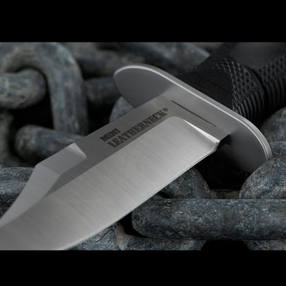 Mini cuchillo de acero frío con clip para cuello de piel, compacto, ligero, 8CR13MOV, hoja fija de acero para caza al aire última intervensión, 8.26 cm, mango ergonómico Kray-Ex, funda segura Ex