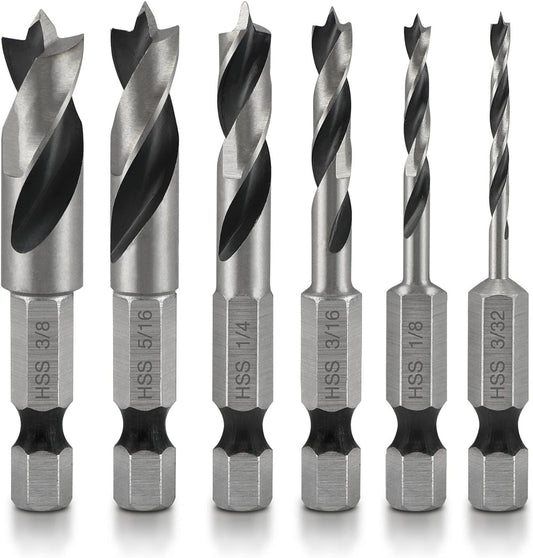 NEIKO 11401A Juego de Brocas para Madera de 1/4 Pulgadas, 6 Piezas