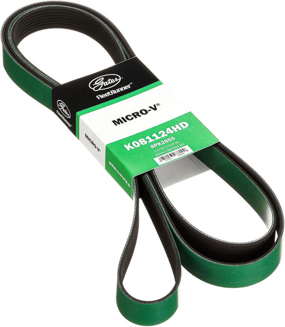 Gates K081124HD FleetRunner Micro-V Correa de Transmisión Serpentina Resistente