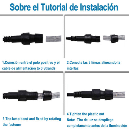 DOSYU Luces de Navidad, 400 LED 8 Modos 20M, Luces de Cadena,110 V-130V, Luz de Cuerda Tubo de PVC IP67 Impermeable para Decoracion de Cubiertas, Patios, Arbusto, Piscinas (20M, Multicolor)