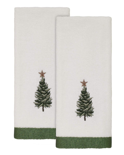 Avanti Linens - Paquete de 2 Toallas de Dedo de Navidad, algodón Suave y | 100% algodón, paquete de 2, suave y absorbente, de secado rápido, lavable a máquina, decoración de baño - 2pc Fingertip Towels