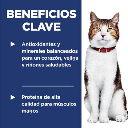 Hill's Science Diet Croquetas para Gato Senior Sabor Pollo 1.8Kg | Croquetas Hill's para gato, pollo real, soporte envejecimiento, salud de corazón y riñones, articulaciones sanas