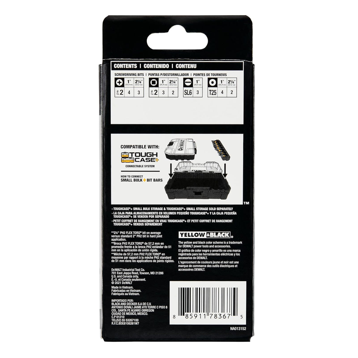 DEWALT BYTC Flex Torq Set #2 Phillips/#8 Juego ranurado Destornillador de vástago (21 piezas) (DWABYTFT-21)