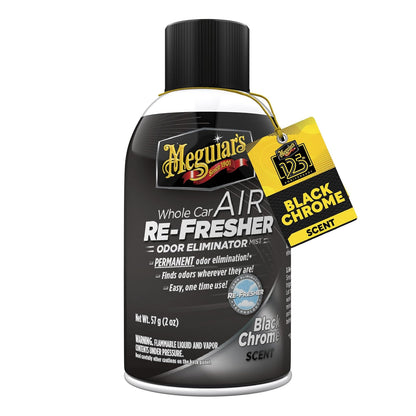 Meguiar's Air Re-Fresher Black Chrome 57g + Paño Microfibra 3M Scotch-Brite - Eliminador De Olores