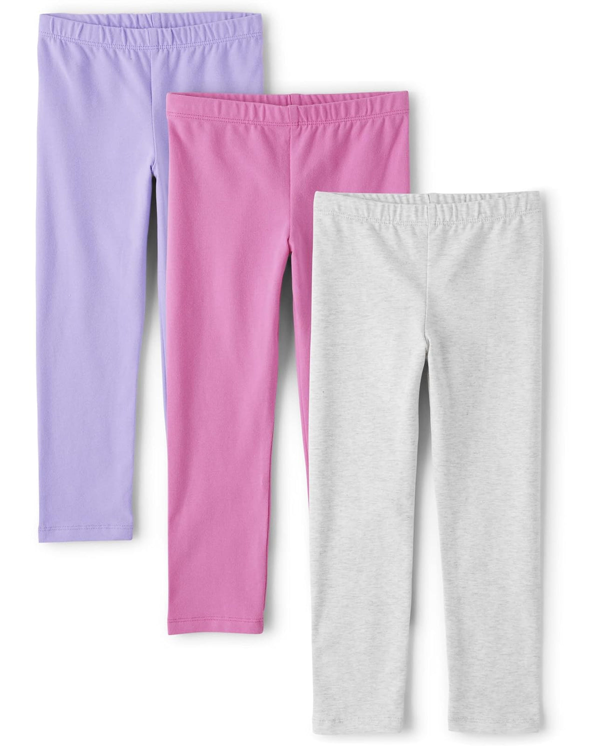 The Children's Place Leggings para Niña, Paquete de 2 - Rosa - Gris - Morado Paquete de 3 - 2 Años