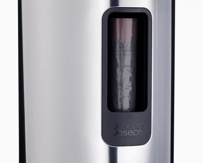 Joseph Joseph EasyStore Luxe - cubeta de basura con pedal de acero inoxidable de 5 litros con tapa de cierre suave, cubeta interior extraíble, para baño, recámara, oficina