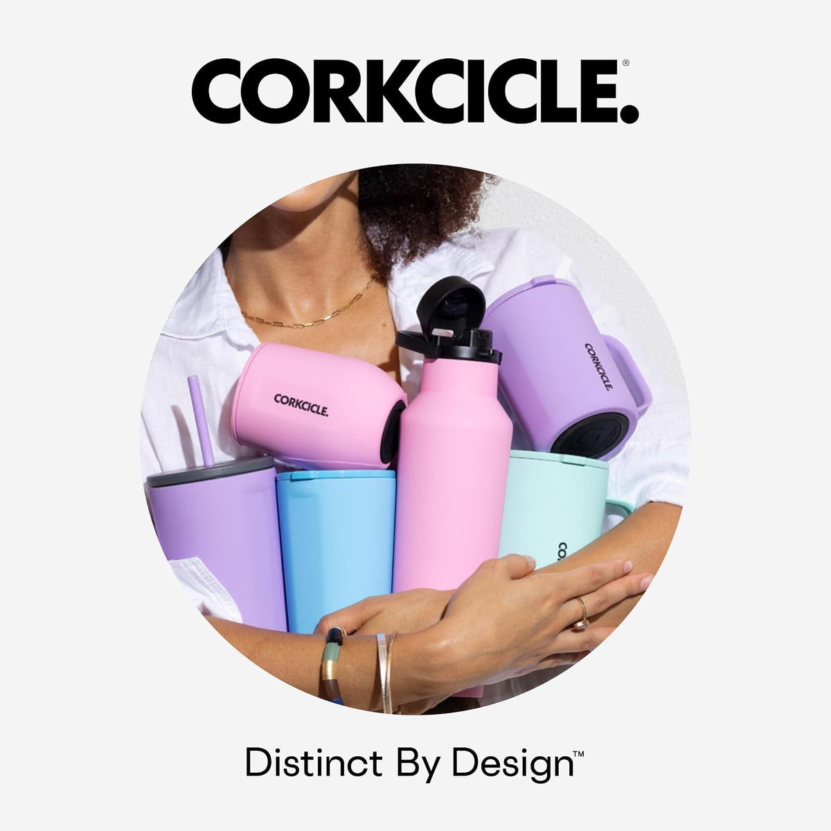 CORKCICLE | Sport Termo Deportivo | 20 oz (591 ml) | Botella de Agua Térmica | Mantiene las bebidas: Frío 25 h/Caliente 12 h | Acero Inoxidable | Color: Blanco Brillante