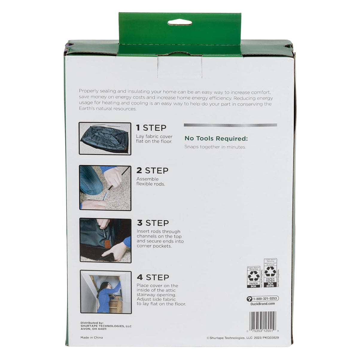 Duck Brand 286209 Cubierta para ático de escalera, negro, 9 pies cuadrados