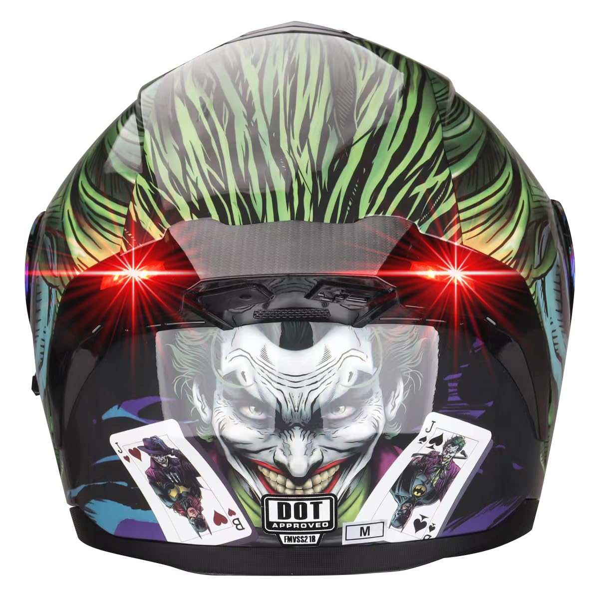 KOV Casco Abatible Joker Guasón Moto DC Comics Led + Lentes (L)