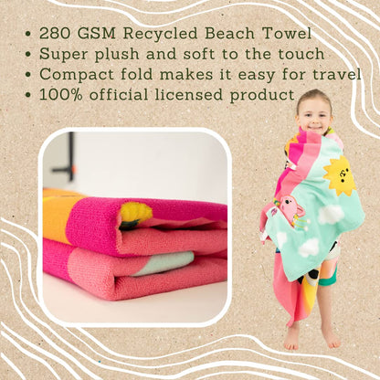 Franco DreamWorks Gabby's Dollhouse Kids - Toalla de baño, 100% reciclada, Suave, Ligera, Hecha de Botellas de plástico Reciclado, 58 x 28 Pulgadas, (Producto 100% Oficial con Licencia Oficial)