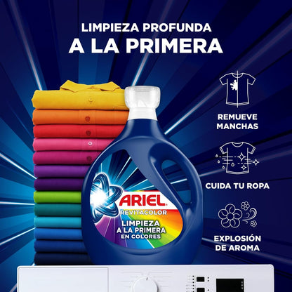 Ariel Revitacolor Detergente Líquido, Jabón Líquido para Ropa 4.8L