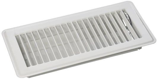MINTCRAFT FR01-4X10W ProSource - Registro de piso (4 en alto x 10 en ancho, acero, 4 pulgadas x 10 pulgadas, color blanco