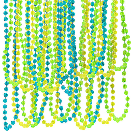 Fun Express Glow in The Dark - Juego de 24 Collares de abalorio a Granel - Suministros de Mardi Gras - Joyería