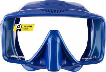Cressi Máscara de Buceo para Adultos sin Marco: Amplia Visibilidad, Falda de Silicona: SF1: Calidad Desde 1946 - Azul