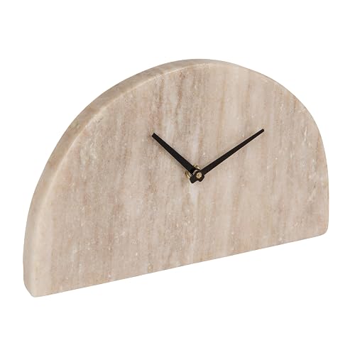 Bloomingville - Reloj Decorativo de Media Luna de mármol para repisa, Beige y Negro