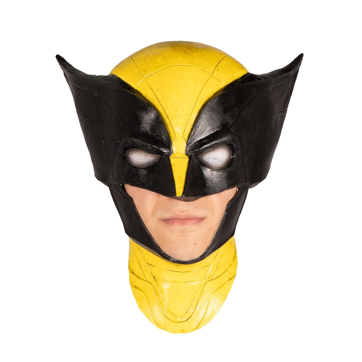 Ghoulish Productions Wolverine Máscara de Látex Completa - Licencia Oficial de Colección Amarillo y Negro Mediana - Accesorio para Disfraz de Superhéroe Halloween Cosplay Convenciones