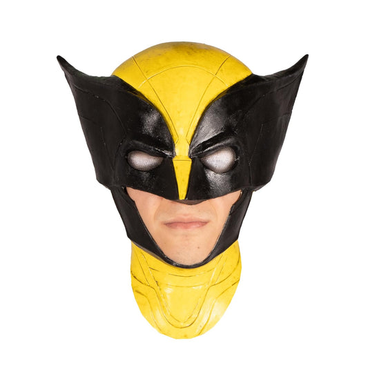 Ghoulish Productions Wolverine Máscara de Látex Completa - Licencia Oficial de Colección Amarillo y Negro Mediana - Accesorio para Disfraz de Superhéroe Halloween Cosplay Convenciones