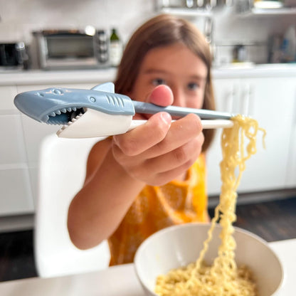 Fred MUNCHTIME - Palillos chinos, Tiburón, 1 | Palillos de entrenamiento con bisagras, plástico ABS apto para alimentos, diseño de tiburón picador, apto para comedores