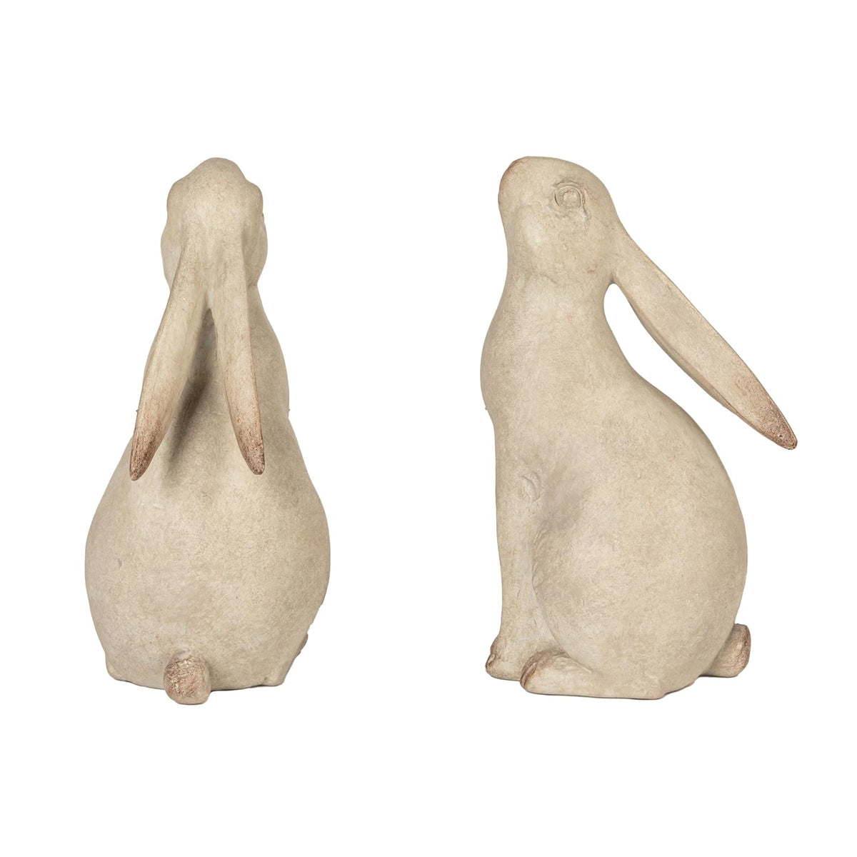 Creative Co-Op - Sujetalibros Decorativos de Resina de Conejo, Color Gris