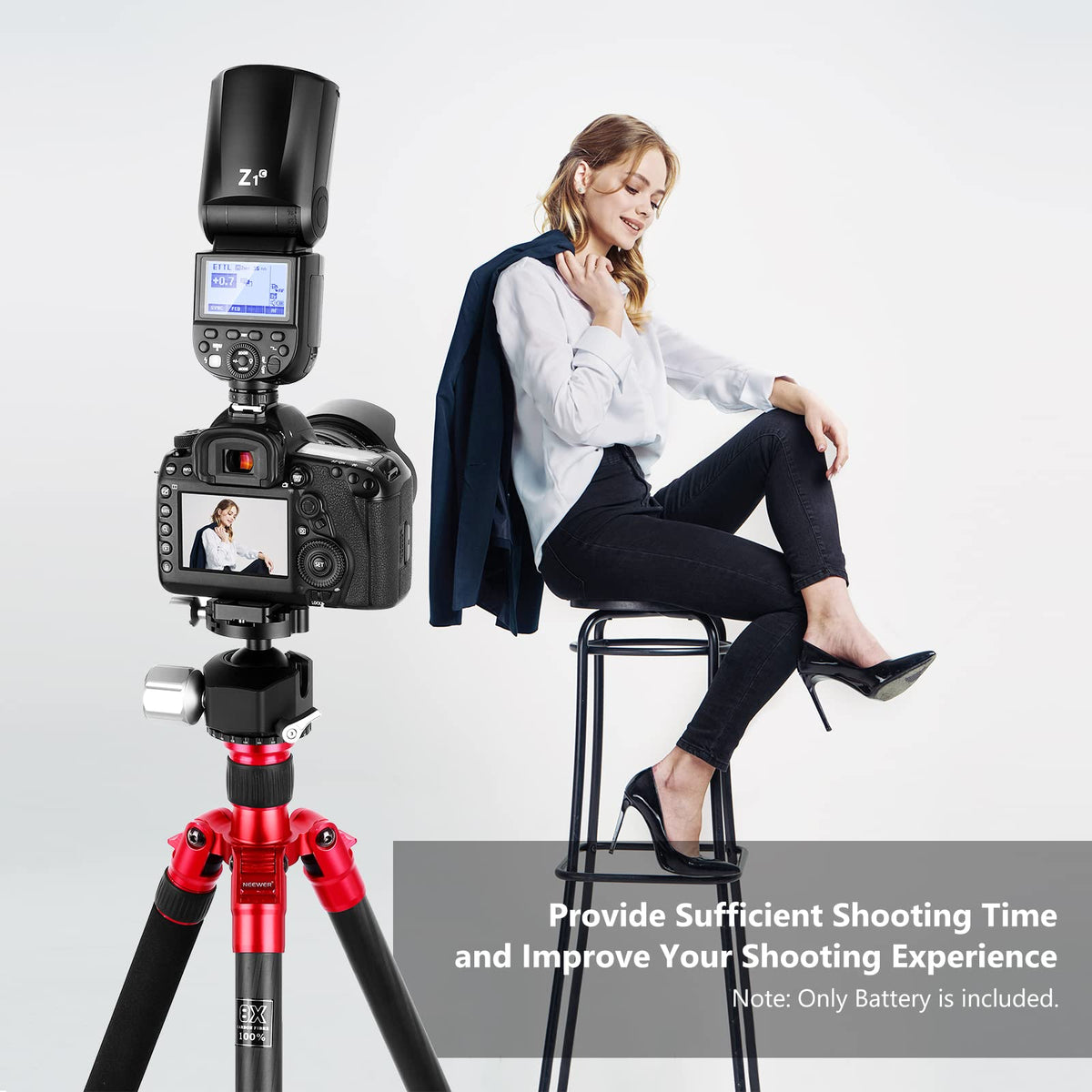 NEEWER 7.4V/2600mAh Batería Li-Ion de Repuesto para Flash Speedlite, Batería de Litio Compatible TTL Z1-C/S/N, Z2-C/S/N Z760-C/S/N Flash Speedlite, NB-Z1