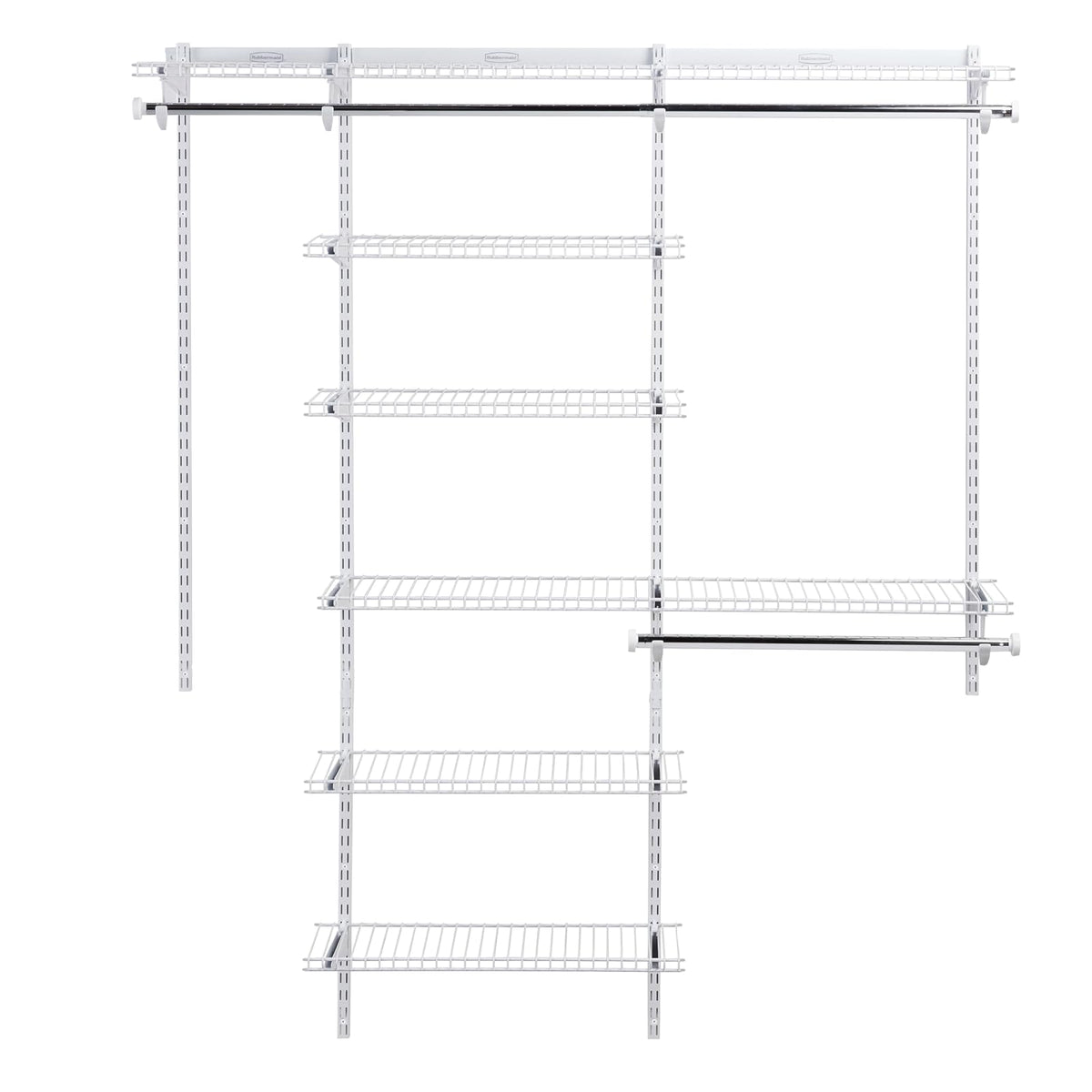 Rubbermaid - Configuraciones Kit de armario personalizado de lujo de 4 a 8 pies - Deluxe Closet Kit 3-6 ft - Blanco, Negro