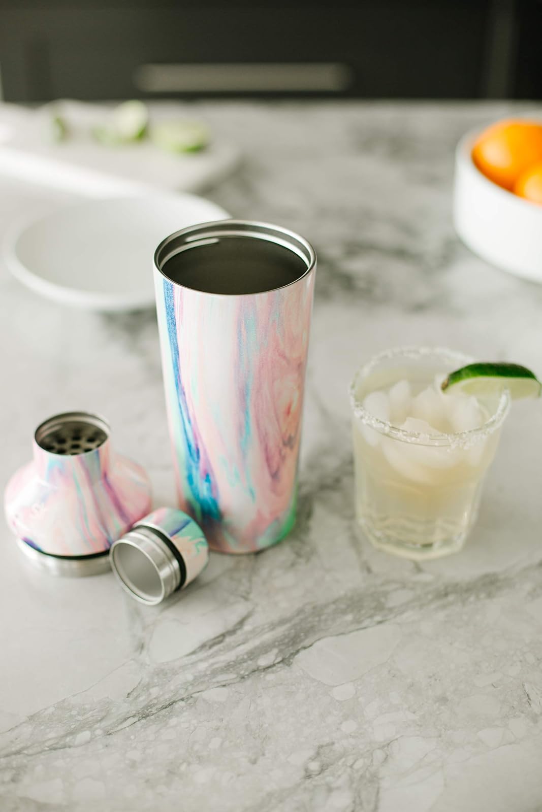 Simple Modern Coctelera con Tapa Medidora | Regalos De Acero Inoxidable Para Mujeres & Hombres | Classic Shaker Colección | 590ml | Sea Glass Sage