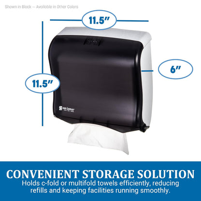 Carlisle FoodService Products San Jamar T1755TBK Ultrafold Fusion Dispensador de Toallas plegadas, se Adapta a 400 Toallas multiplegadas/240 C, clásicas, Perlas Negras