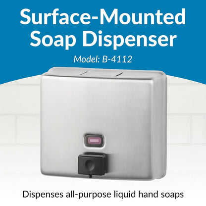 Bobrick 4112 ConturaSeries - Dispensador de jabón de superficie (acero inoxidable satinado, 40oz)