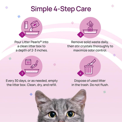 Litter Pearls Arena para gatos con microcristales, 10 libras, transparente con azul (10610)