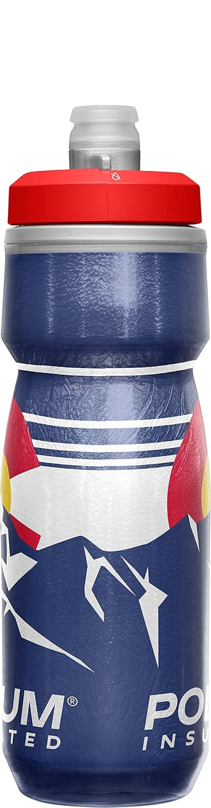 CamelBak Podium Chill Bike - Botella de agua aislada para apretar, colorado, 21 onzas
