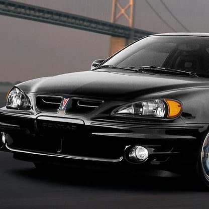 DNA Motoring HL-OH-PGAM99-BK-AM Faros Delanteros Halógeno Ámbar Negro para Pontiac Grand Am