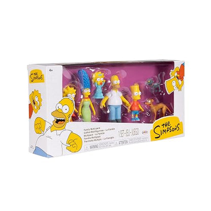 Jakks Pacific - The Simpsons Set de Figuras Familia Simpson Escala 2.5″ – Homer, Marge, Bart, Lisa y Maggie con Diseño Coleccionable para Fans y Niños 4+ Años