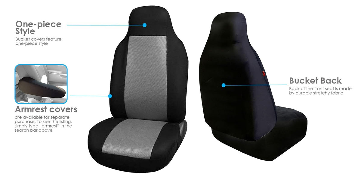 FH GROUP FB102GRAY114 Gray 3D Air Mesh Auto Seat Cover (Full Set)
