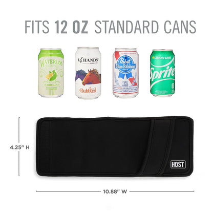 Host Insta-Chill - Enfriador de latas de gel y bolsa de hielo flexible para latas regulares de 12 onzas, color negro