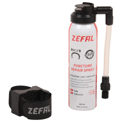 Zéfal Spray Anti-Ponchadura Repair 100 mL ‍ | Sella y Repara Neumáticos al Instante | Uso Único 2 Bar + Abrazadera | Compatible con Válvulas Presta y Schrader
