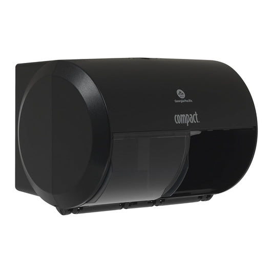Georgia-Pacific Compact Side-by-Side Double Roll Toilet Paper Dispenser, 56784A, Black