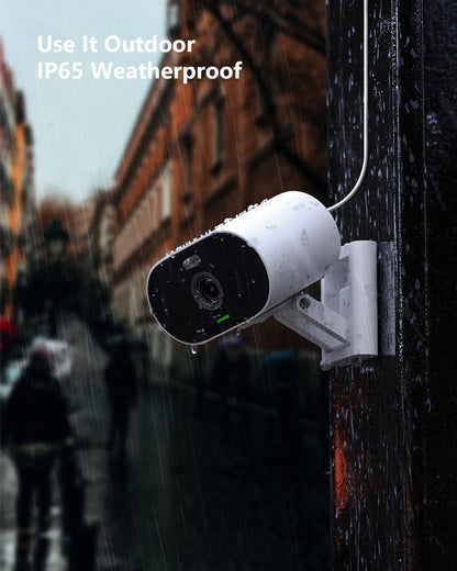 Cámara de Seguridad para Exteriores/Interiores, cámara Wi-Fi 1080P de 2.4 GHz, cámara IP con Cable Impermeable IP65 con visión Nocturna de Color, detección Humana, Foco, Alarma de Sonido
