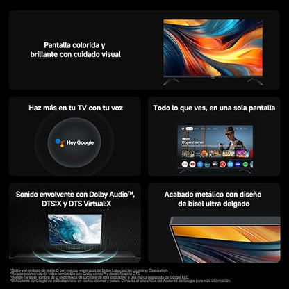 XIAOMI TV A 32 2026 | Google TV, Diseño Elegante con Bisel Ultrafino, Dolby Audio DTS:X + DTS Virtual:X1, Voice Control