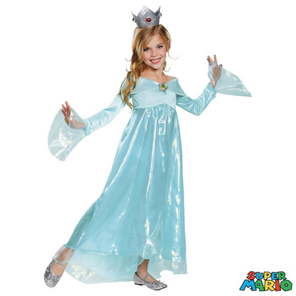 Rosalina Deluxe Disfraz, Azul, L (10-12) | Disfraz de Super Mario Rosalina para niños de 10 a 12 años