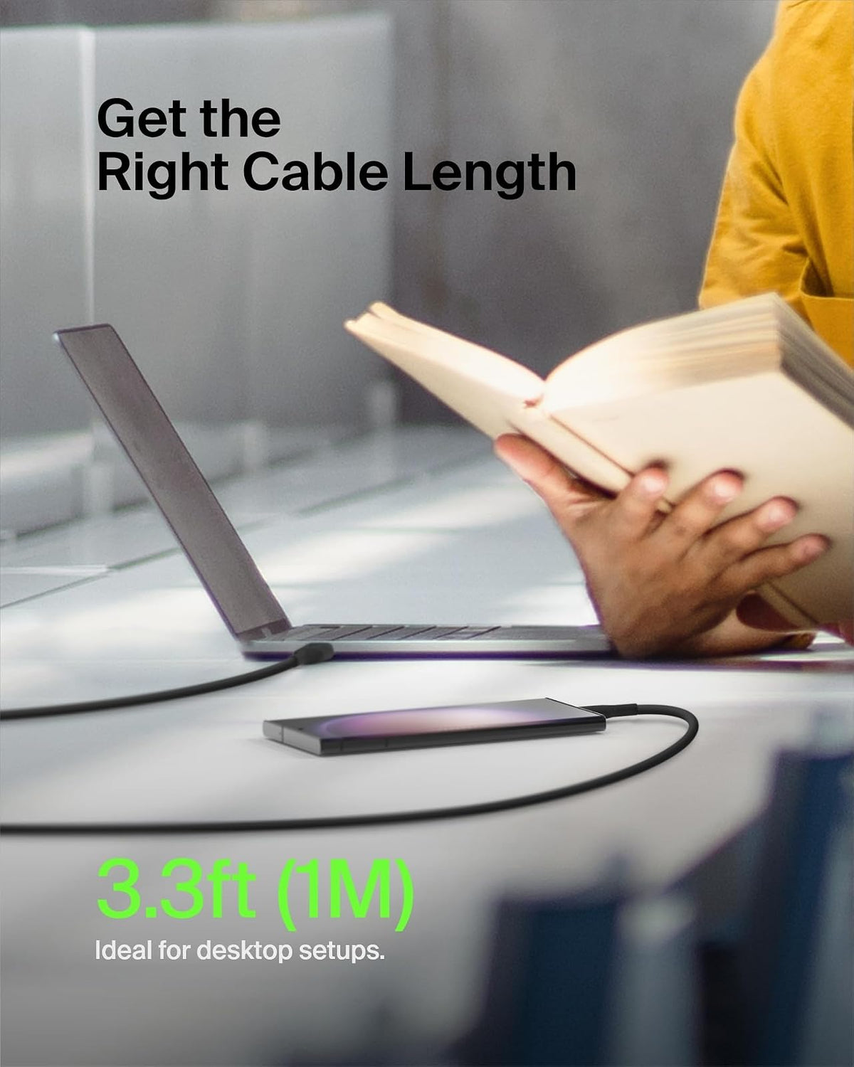Belkin BoostCharge Cable USB-C a USB-C (1 M/3.3 pies) Cable de carga rápida para iPhone 16, iPhone 16 Pro, Nintendo Switch 2, Galaxy S25, S24, Pixel, iPad Pro, Carplay y más, color negro (paquete de 2