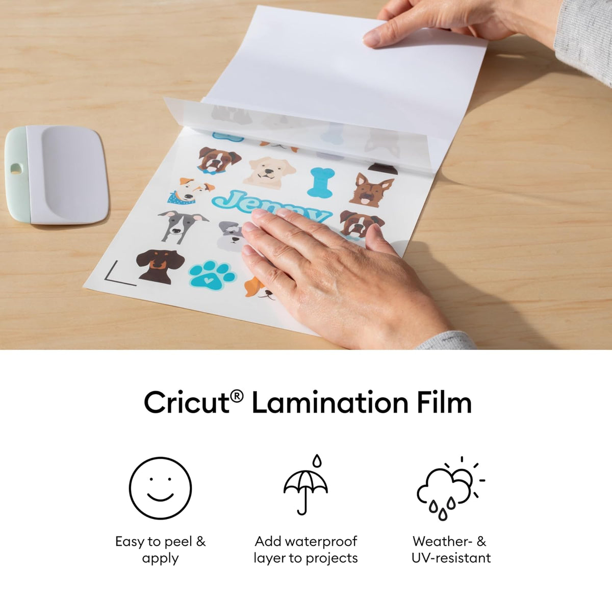 Cricut - Película laminadora - 8.5 x 11 pulgadas (30 unidades) - 15 holográficas + 15 láminas laminadas transparentes, añade un acabado protector resistente a los rayos UV a pegatinas, álbumes de