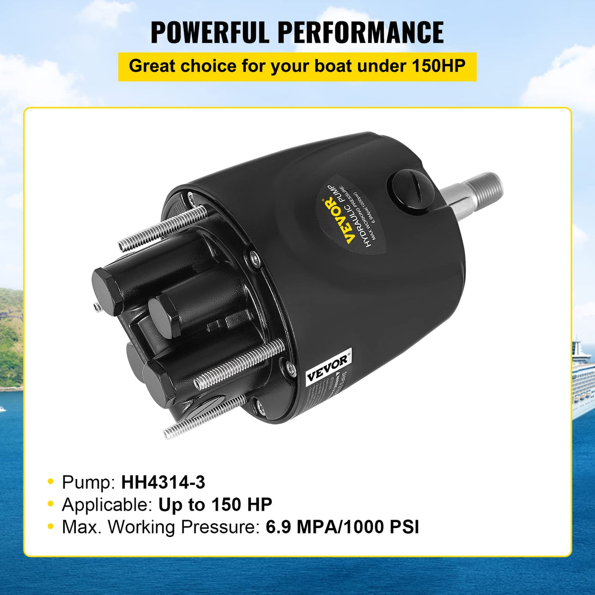 VEVOR Helm 1.4 Bomba de dirección hidráulica Fuera de borda HH4314-3
