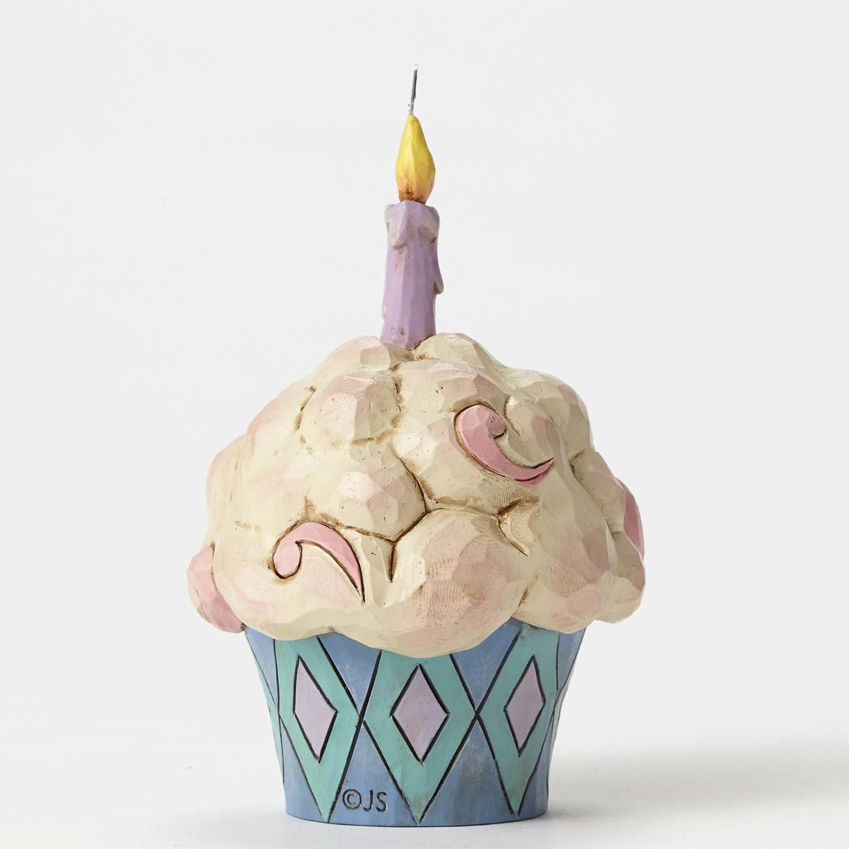 Enesco (4052066 Jim Shore Heartwood Creek Mini Birthday Cupcake Stone Resin Figurine, 3.75", Multicolor