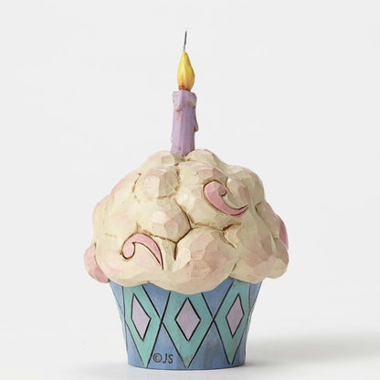 Enesco (4052066 Jim Shore Heartwood Creek Mini Birthday Cupcake Stone Resin Figurine, 3.75", Multicolor