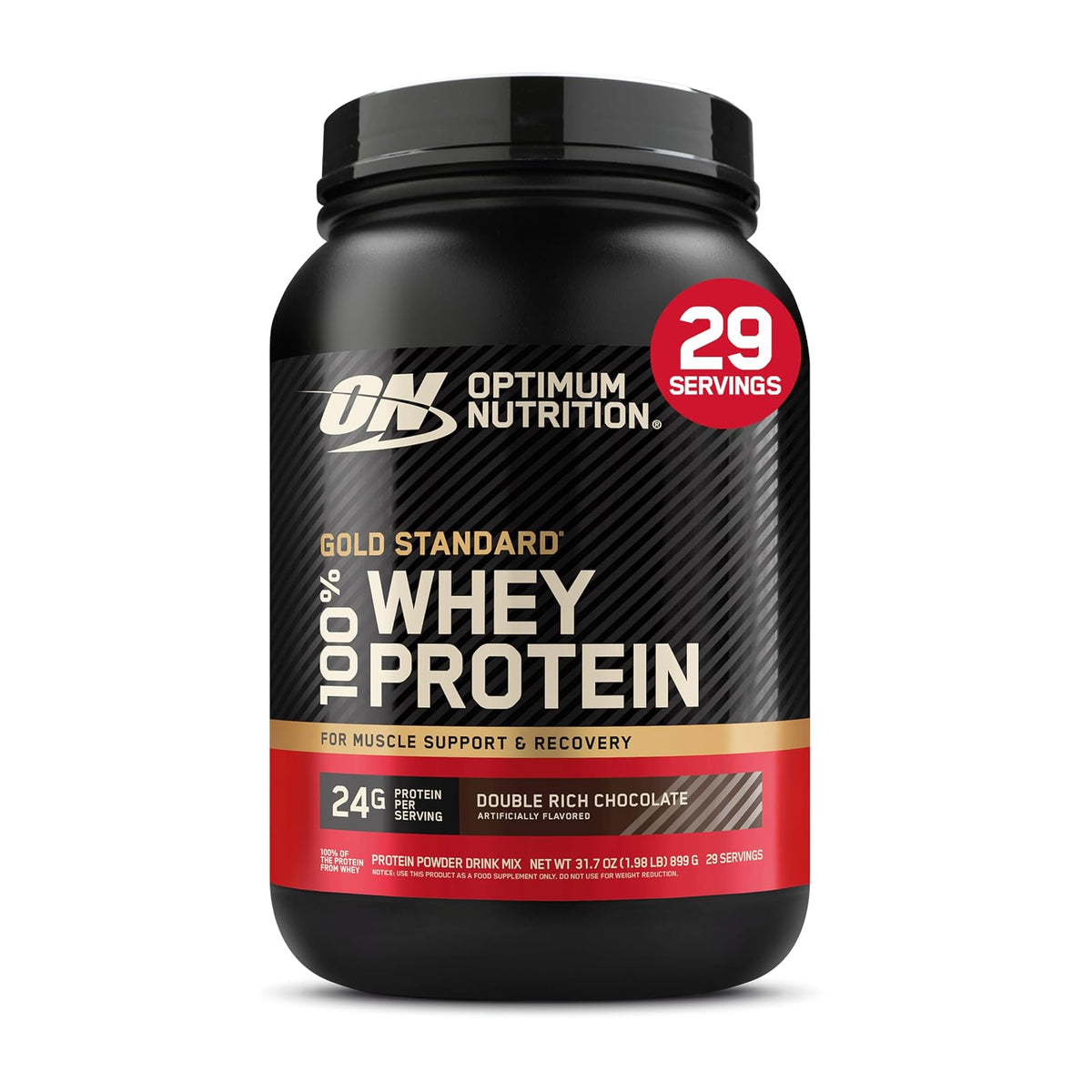 Optimum Nutrition Gold Standard 100% Whey Proteína Aislada en Polvo - Chocolate - 899 g (29 Servings)